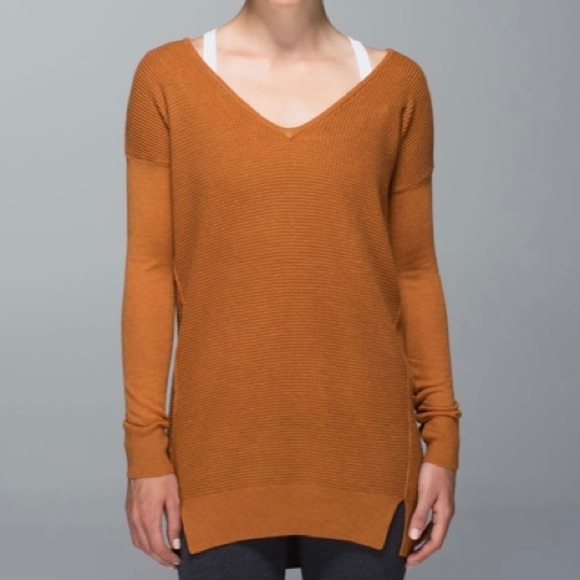 lululemon athletica Sweaters - Lululemon The Sweater Life Heathered Spicy Pumpkin Knit‎ Sweater